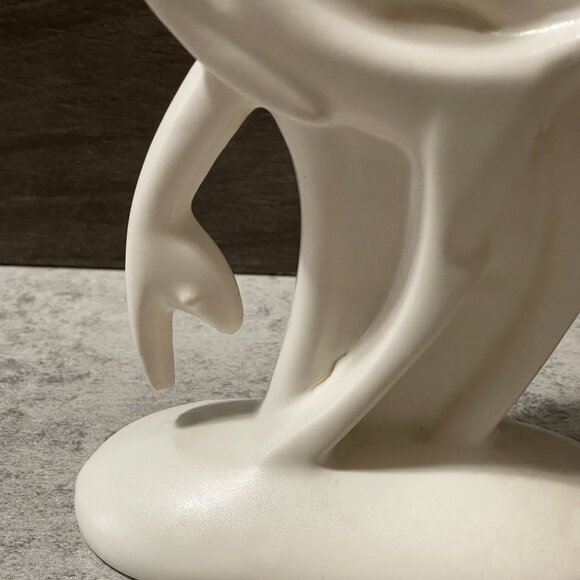 Vintage MCM Haeger Ivory White Ceramic Deer Figural Minimalist Planter 7" - Picture 3 of 7